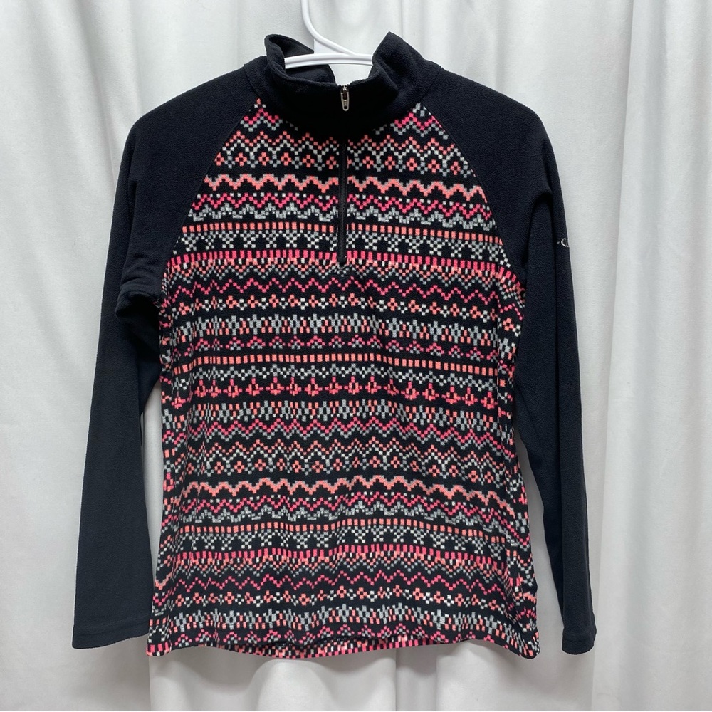 Columbia girls large 14-16 fleece pullover fair isle  gorpcore